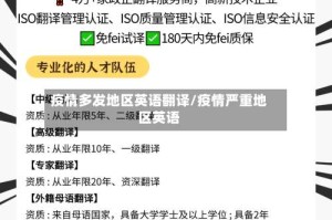疫情多发地区英语翻译/疫情严重地区英语