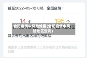合肥疫情中风险地区(合肥疫情中风险地区查询)