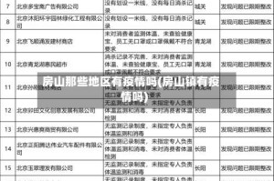 房山那些地区有疫情吗(房山镇有疫情吗)