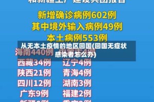 从无本土疫情的地区回国(回国无症状感染者怎么办)