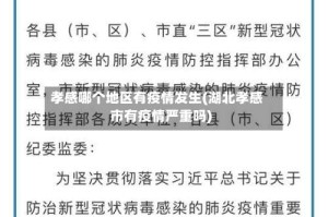 孝感哪个地区有疫情发生(湖北孝感市有疫情严重吗)