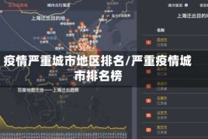 疫情严重城市地区排名/严重疫情城市排名榜