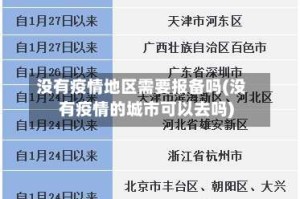 没有疫情地区需要报备吗(没有疫情的城市可以去吗)