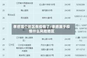 孝感哪个地区有疫情了/孝感属于疫情什么风险地区