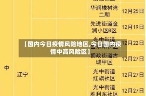 【国内今日疫情风险地区,今日国内疫情中高风险区】