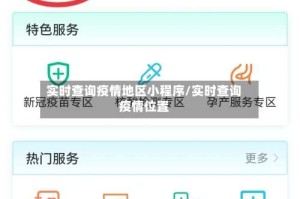 实时查询疫情地区小程序/实时查询疫情位置