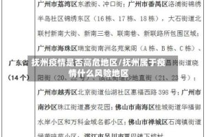 抚州疫情是否高危地区/抚州属于疫情什么风险地区