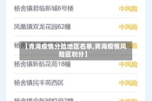 【青海疫情分险地区名单,青海疫情风险区划分】