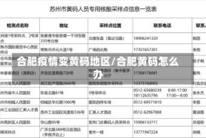 合肥疫情变黄码地区/合肥黄码怎么办
