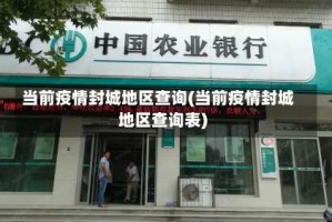 当前疫情封城地区查询(当前疫情封城地区查询表)