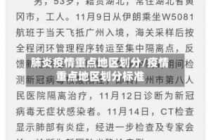 肺炎疫情重点地区划分/疫情重点地区划分标准