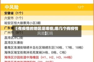 【有疫情的地区是哪些,哪几个有疫情】
