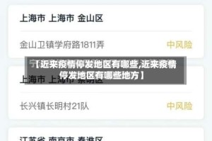 【近来疫情停发地区有哪些,近来疫情停发地区有哪些地方】