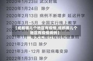 【成都哪儿个地区有疫情,成都哪儿个地区有疫情病例】