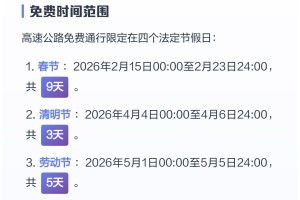 【春节高速免费时间段／春节高速免费时间段是怎么算的】