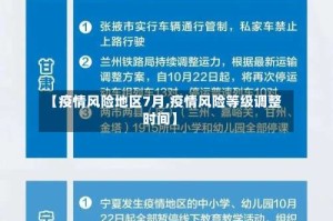 【疫情风险地区7月,疫情风险等级调整时间】