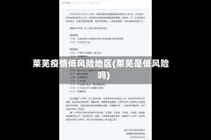 莱芜疫情低风险地区(莱芜是低风险吗)
