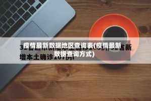 疫情最新数据地区查询表(疫情最新数据查询方式)