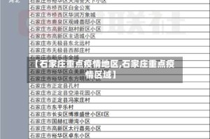 【石家庄重点疫情地区,石家庄重点疫情区域】