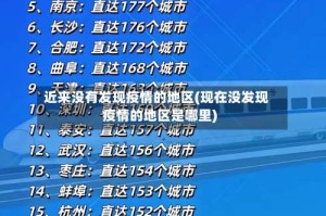 近来没有发现疫情的地区(现在没发现疫情的地区是哪里)