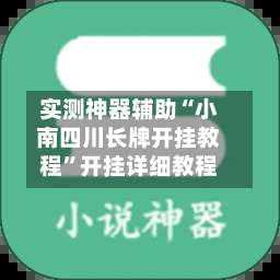 实测神器辅助“小南四川长牌开挂教程”开挂详细教程-第1张图片