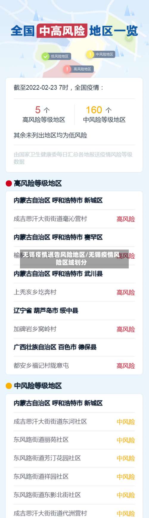 无锡疫情通告风险地区/无锡疫情风险区域划分-第2张图片