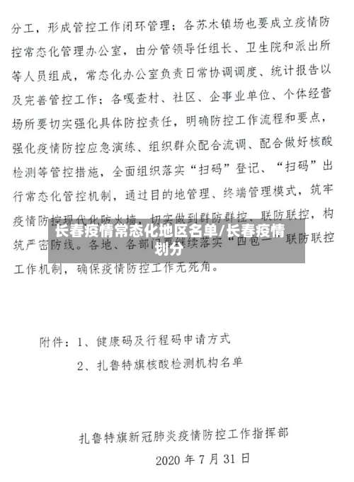 长春疫情常态化地区名单/长春疫情划分-第1张图片