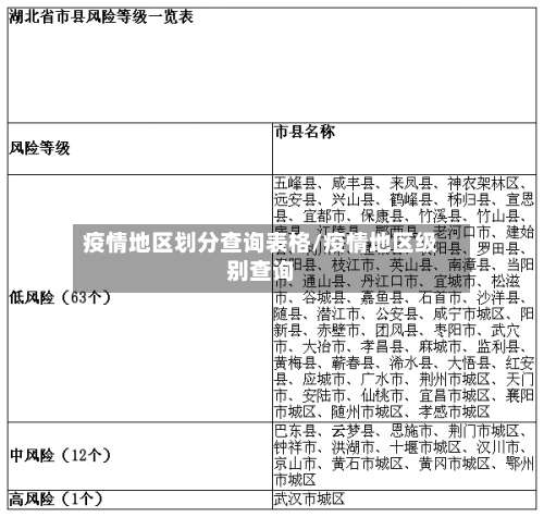 疫情地区划分查询表格/疫情地区级别查询-第1张图片