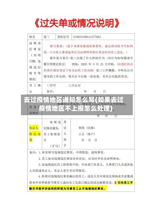 去过疫情地区通知怎么写(如果去过疫情地区不上报怎么处理)-第1张图片