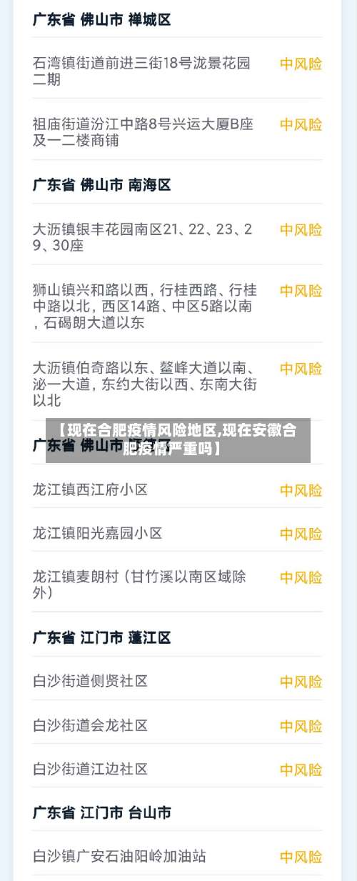 【现在合肥疫情风险地区,现在安徽合肥疫情严重吗】-第1张图片
