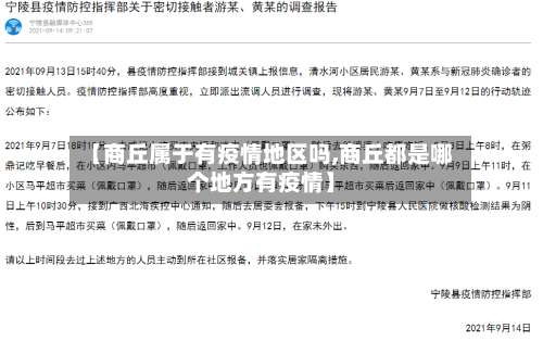 【商丘属于有疫情地区吗,商丘都是哪个地方有疫情】-第1张图片