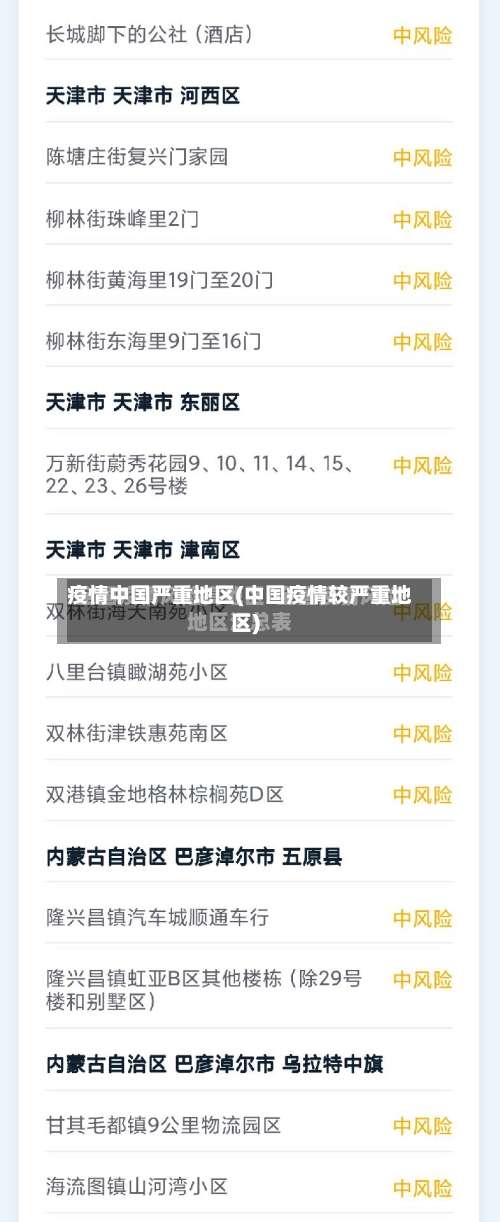 疫情中国严重地区(中国疫情较严重地区)-第1张图片