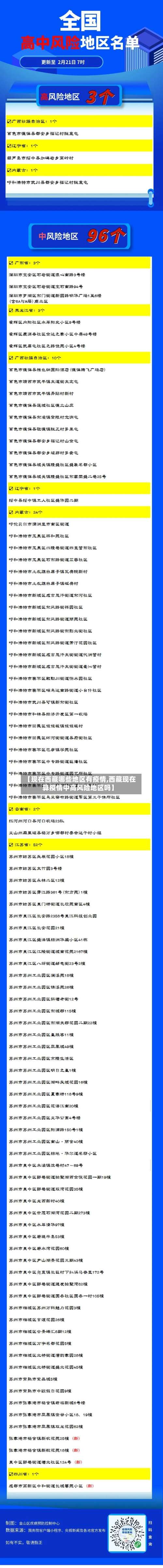 【现在西藏哪些地区有疫情,西藏现在算疫情中高风险地区吗】-第1张图片