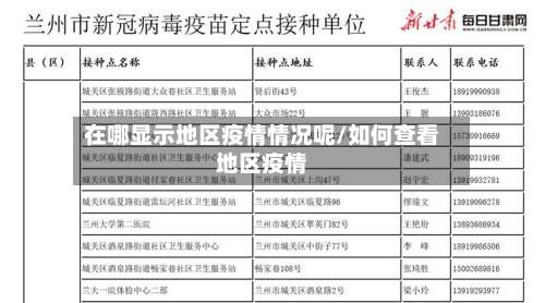 在哪显示地区疫情情况呢/如何查看地区疫情-第3张图片