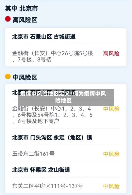 疫情中风险地区定义/何为疫情中风险地区-第1张图片