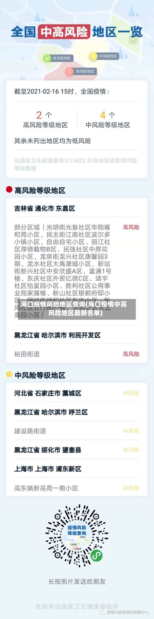 海口疫情风险地区查询(海口疫情中高风险地区最新名单)-第3张图片